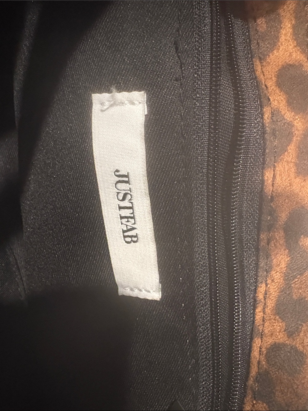 Justfab Leopard Print Handbag in Black and Brown